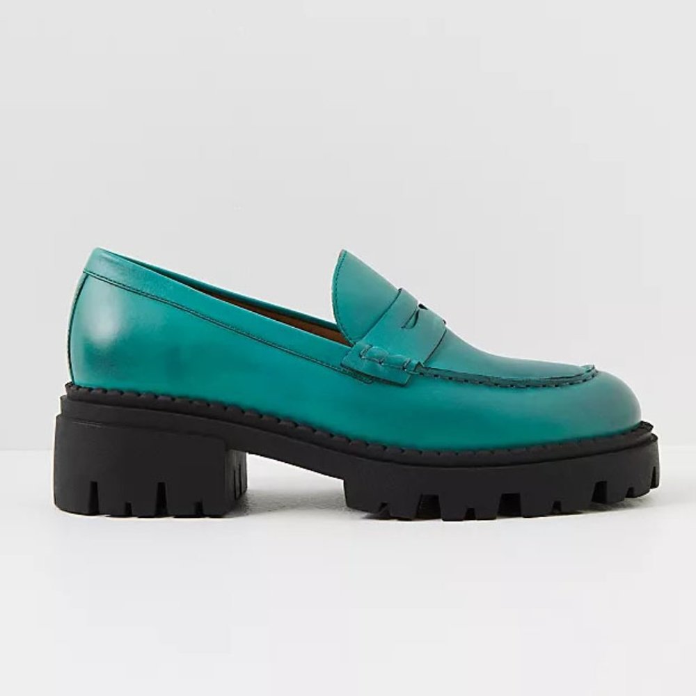 FREE PEOPLE Lyra Lug Sole Loafers / Mountain Spring - Picture 2 of 12
